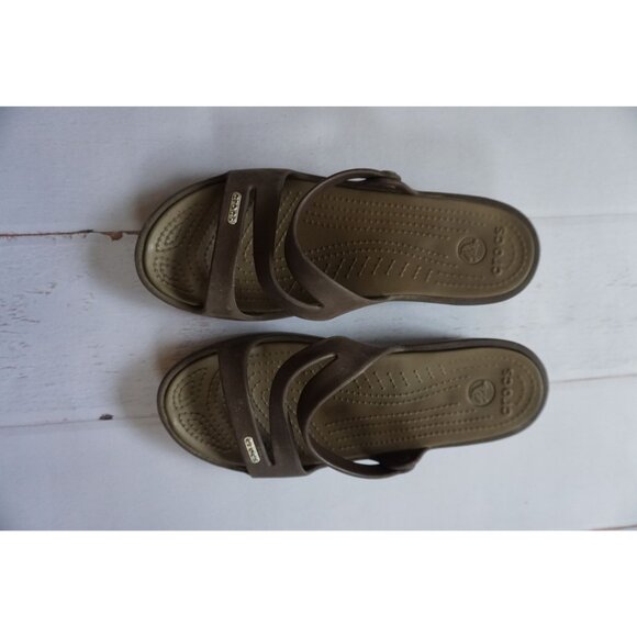 Crocs Women's Patricia Wedge Sandals in Brown - Size 8 - Picture 2 of 13